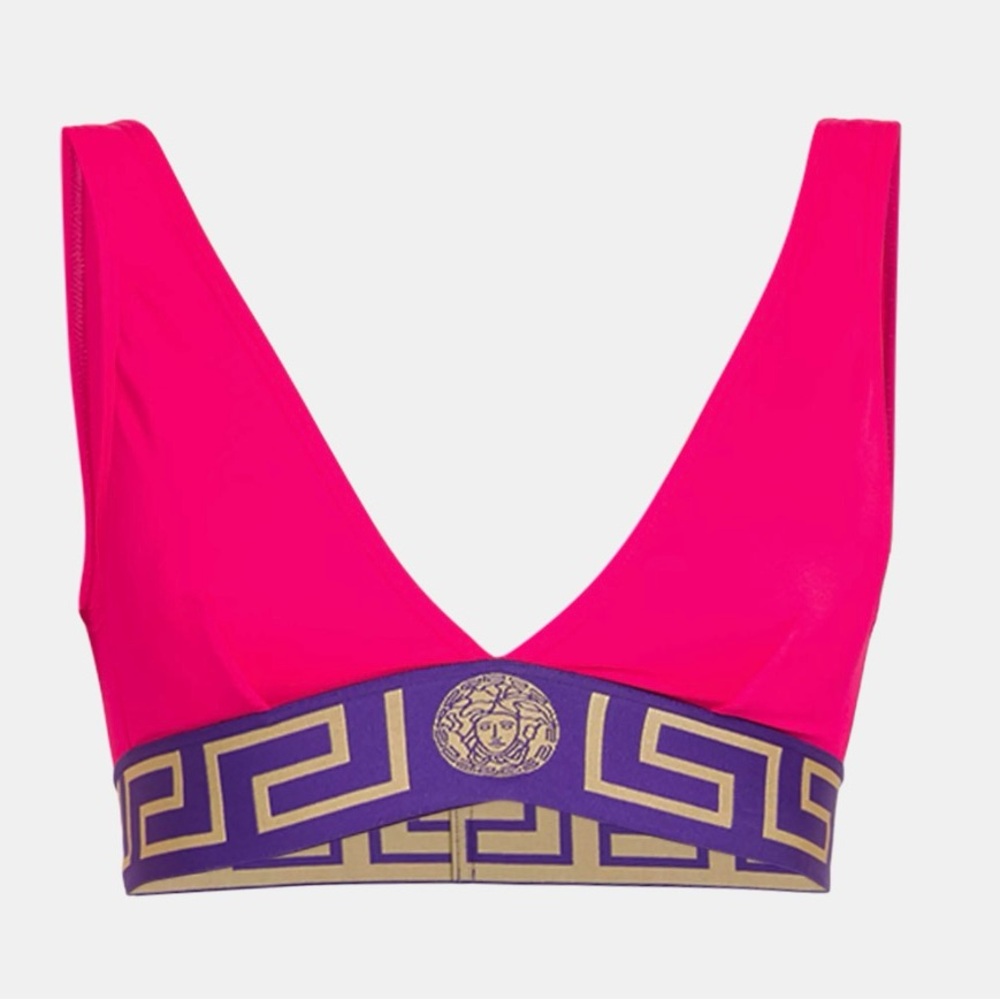 NWT Versace Greca Border Bikini Top.